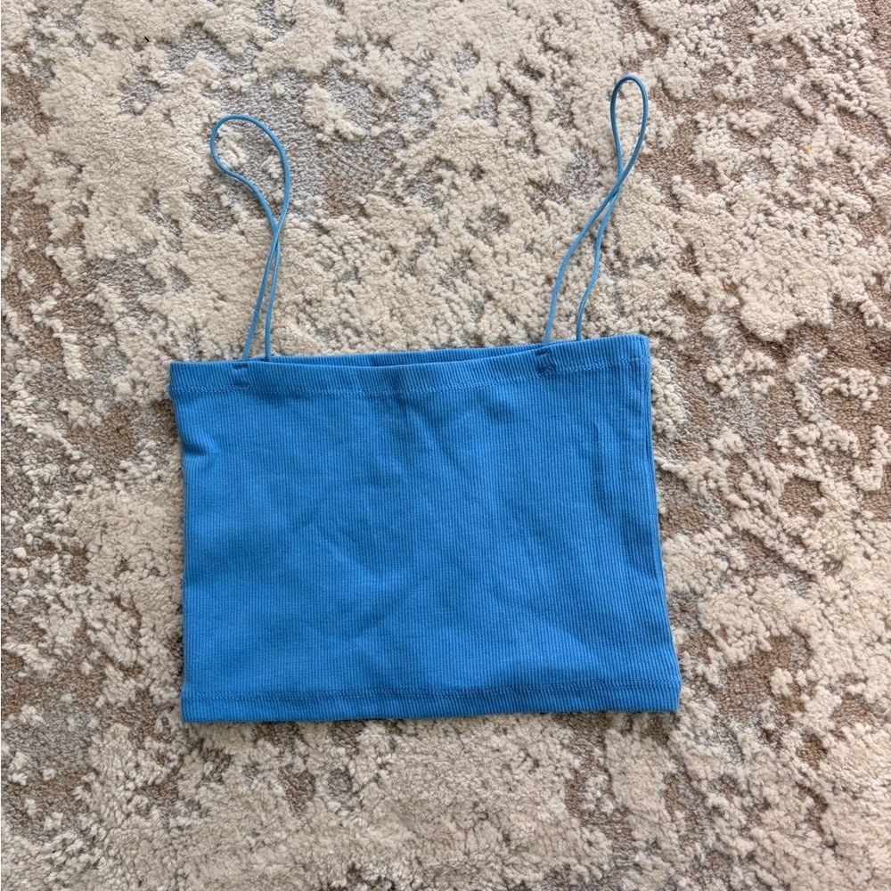 Zara Vibrant Blue Spaghetti Strap Crop Top